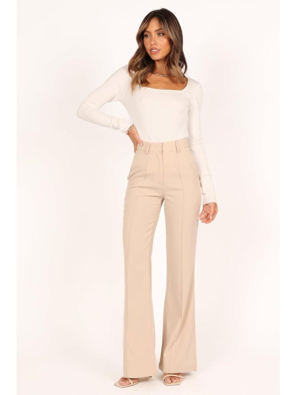 Chic Women's Ribbed Knit Top - Stylish & Comfortable Casual Wear, Perfect for - Picture 2 of 4